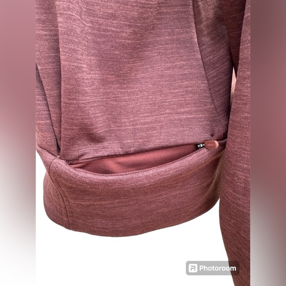 Athleta Sweatshirt Mahogany Heather Altitude Half Zip Polartec Womens Medium - Picture 7 of 14